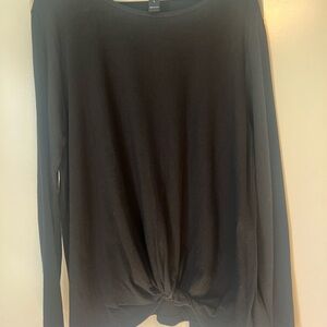 CLARA SUNWOO Black Twist Front Blouse